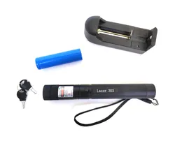 Лазер мощный Green Laser Pointer GLP-303 с 1 насадкой и ключом, зеленый луч